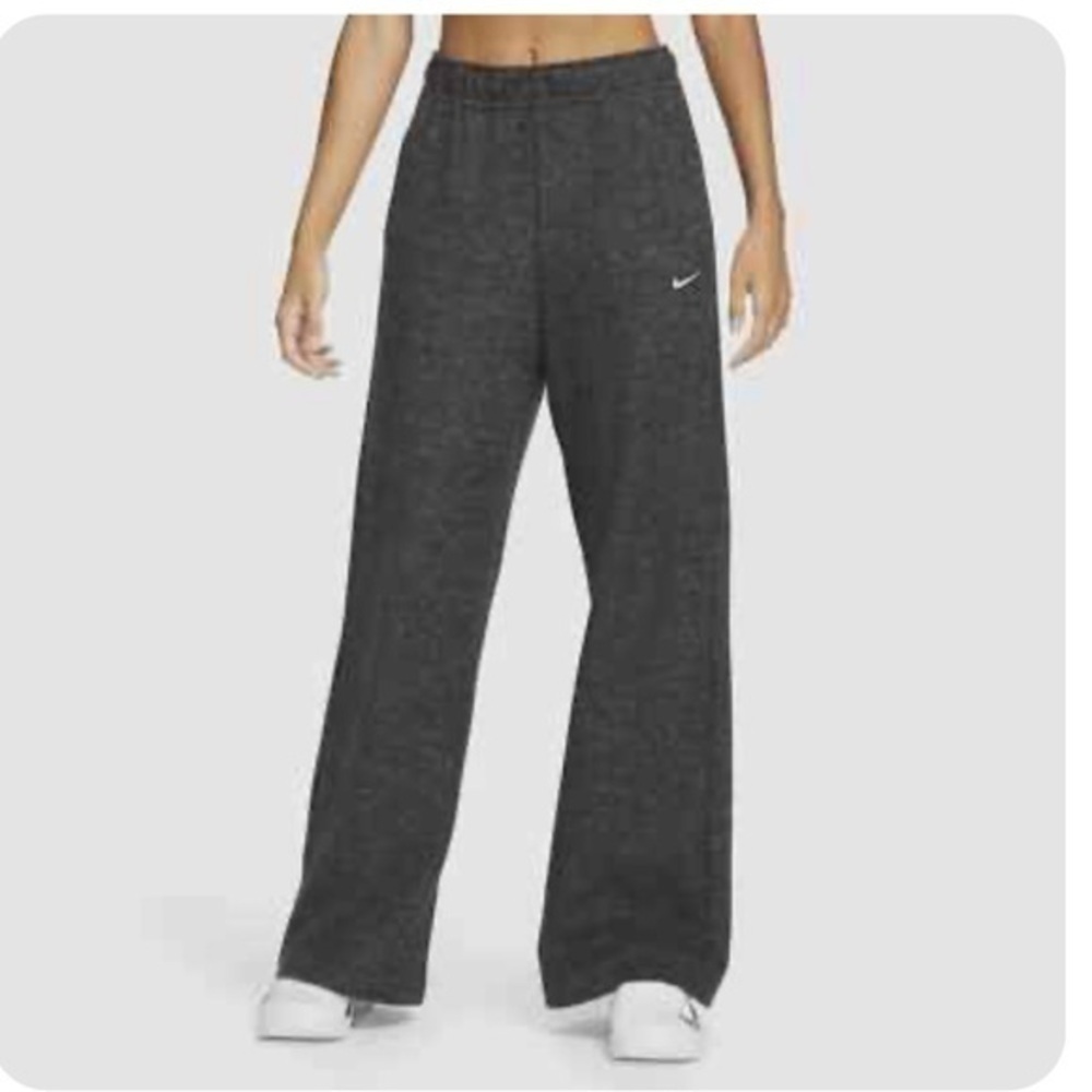 Nike Charcoal Gray thermal fit training  adjustable Wide-Leg Pants L